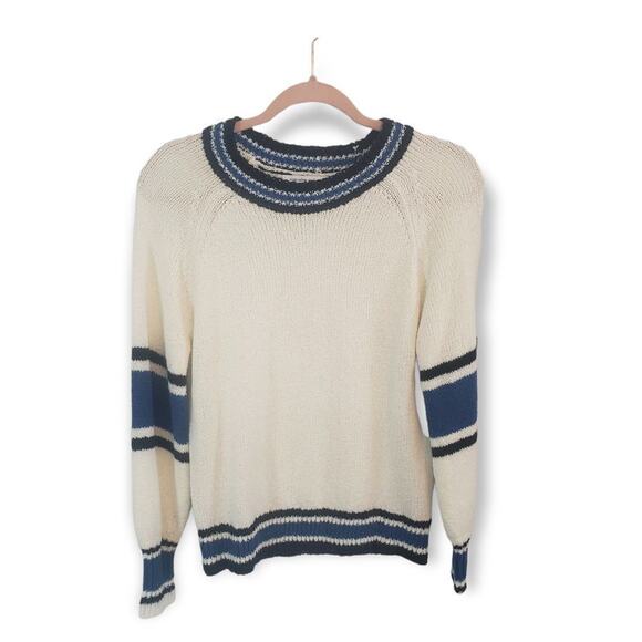 Cupcakes and Cashmere Women's White Sweater with Stripes Size Small - Picture 1 of 4
